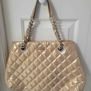 Elegant Quilted Gold Handbag